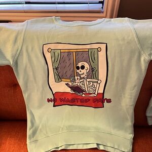 Crewneck Sweatshirt - Light Blue 'No Wasted Days' Graphic